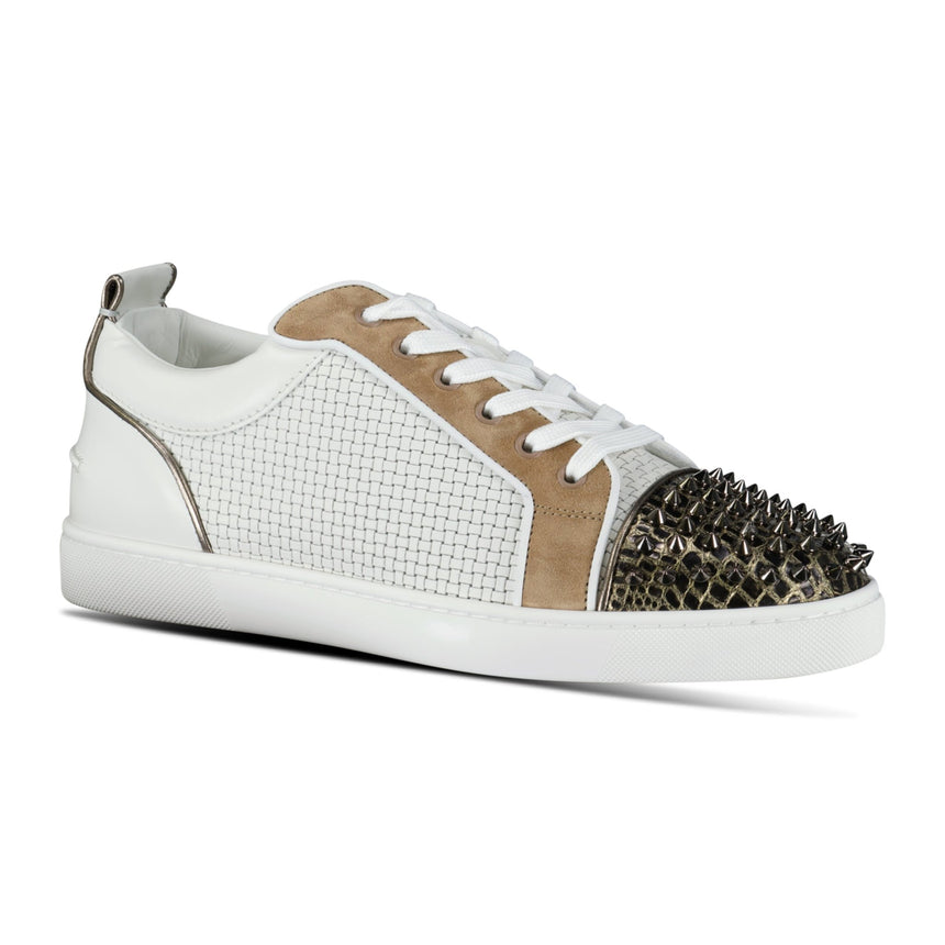 Christian Louboutin Louis Junior Spikes Orlato Trainers White Multi - Boinclo - Outlet Sale Under Retail