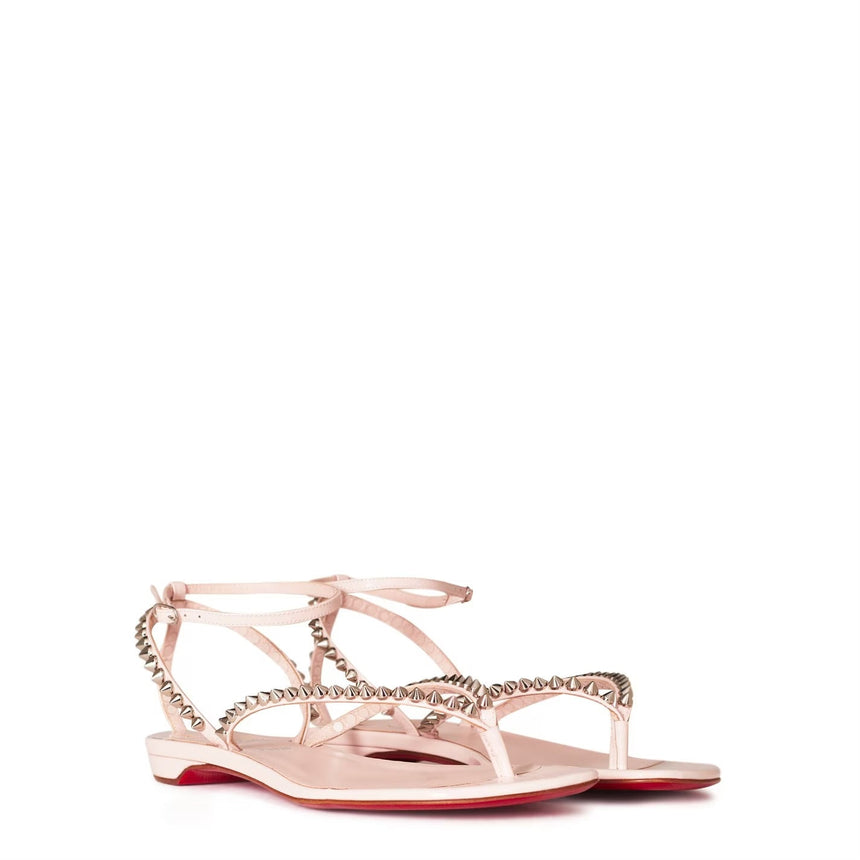 Christian Louboutin So Me Tonguetta Spiked Leather Sandals Pink - Boinclo - Outlet Sale Under Retail