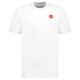 Comme Des Garcons Pixel Red Heart Logo T - Shirt White - Boinclo ltd - Outlet Sale Under Retail