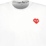 Comme Des Garcons Pixel Red Heart Logo T - Shirt White - Boinclo ltd - Outlet Sale Under Retail