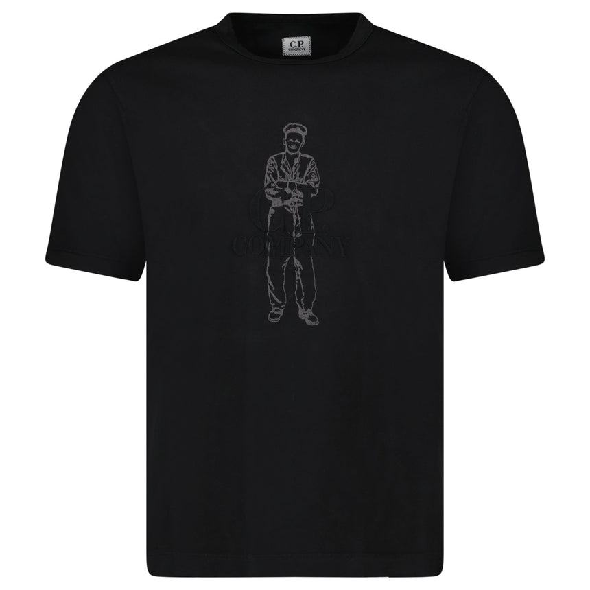 CP Company 1020 Jersey Large Sailor T-Shirt in Black - Boinclo - Outlet Sale Under Retail