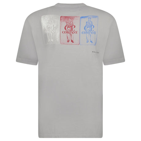 CP Company 24/1 Jersey Artisanal Three Cards T-Shirt in Grey - Boinclo - Outlet Sale Under Retail