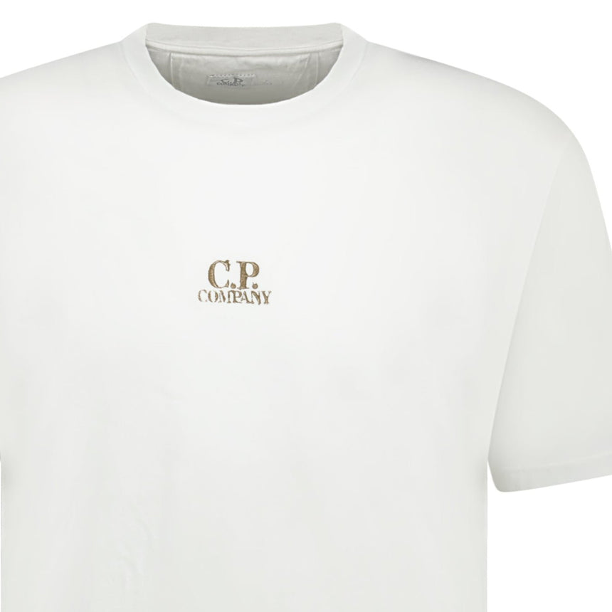 CP Company 24/1 Jersey Artisanal Three Cards T-Shirt in White - Boinclo - Outlet Sale Under Retail