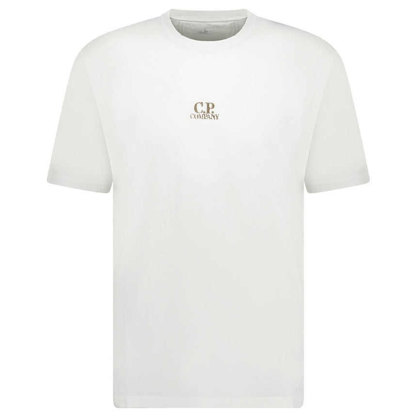 CP Company 24/1 Jersey Artisanal Three Cards T-Shirt in White - Boinclo - Outlet Sale Under Retail