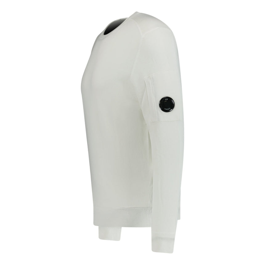 CP Company Arm Lens Terry Knitted Sweatshirt White - Boinclo ltd - Outlet Sale Under Retail