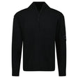 CP Company Arm Lens Wool Half Zip Knit Jumper Black - Boinclo - Outlet Sale Under Retail