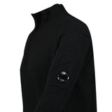 CP Company Arm Lens Wool Half Zip Knit Jumper Black - Boinclo - Outlet Sale Under Retail