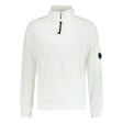 CP Company Collar 1/4 Zip Diagonal Raised Fleece White - Boinclo ltd - Outlet Sale Under Retail