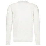 CP Company Fleece Knit Crewneck Vanisé Lens Knit Jumper White Melange - Boinclo - Outlet Sale Under Retail