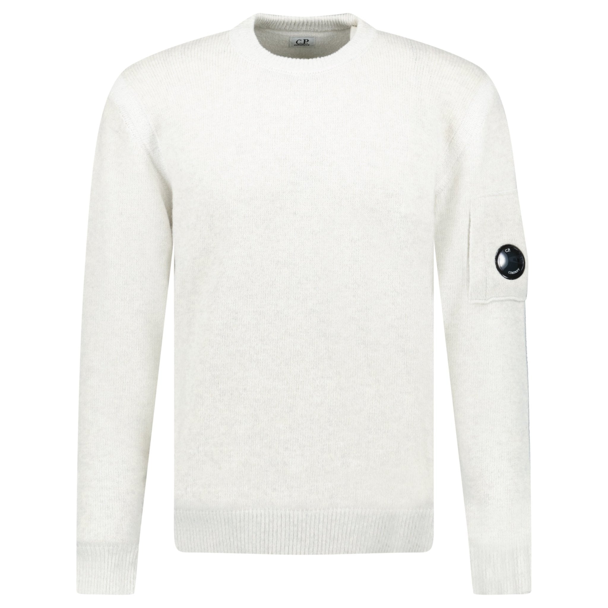 Color variation of Fleece Knit Crewneck Vanisé Lens Knit Jumper White Melange