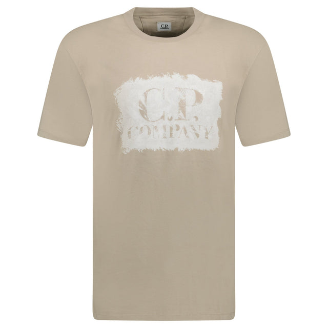 CP Company Jersey Graphic Large Logo T-Shirt Beige - Boinclo - Outlet Sale Under Retail