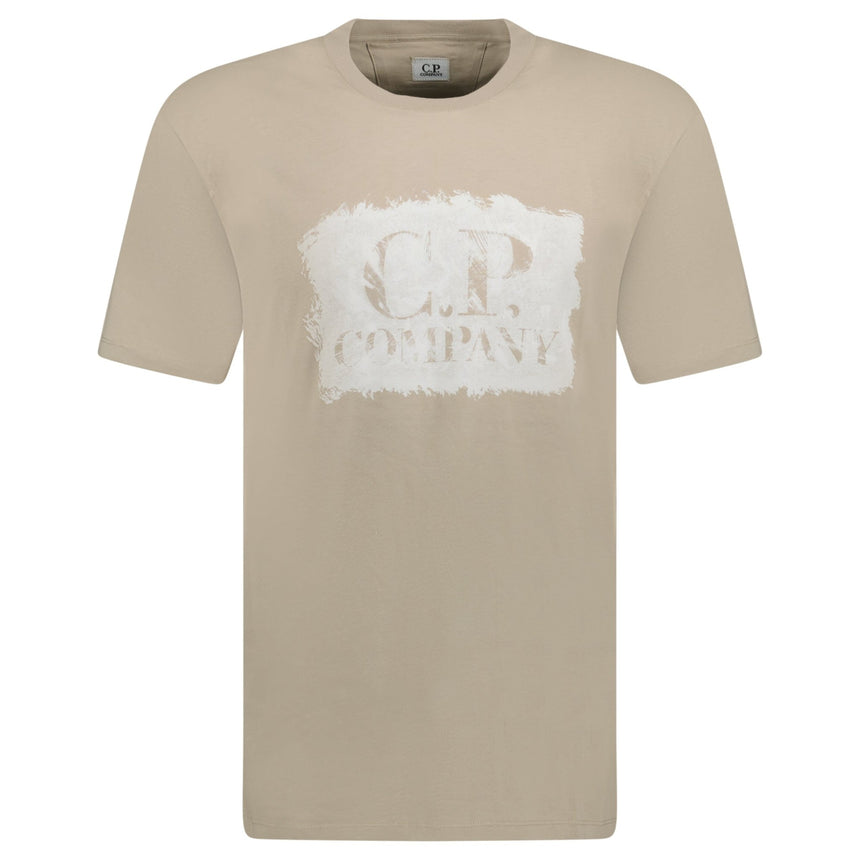 CP Company Jersey Graphic Large Logo T-Shirt Beige - Boinclo - Outlet Sale Under Retail