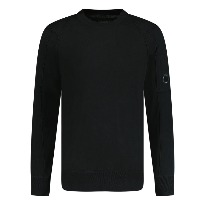 CP Company Knitted Cotton Lens Sweatshirt Black - Boinclo ltd - Outlet Sale Under Retail