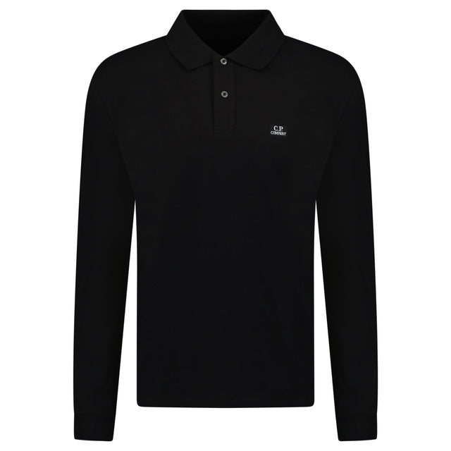 CP Company Long Sleeve Piquet Polo T-Shirt Black - Boinclo - Outlet Sale Under Retail