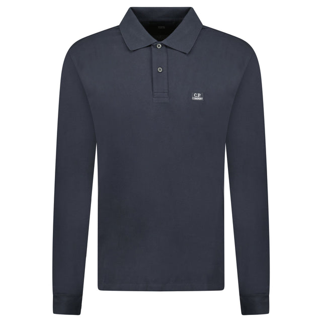 CP Company Long Sleeve Piquet Polo T-Shirt Black Sand - Boinclo - Outlet Sale Under Retail