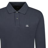 CP Company Long Sleeve Piquet Polo T-Shirt Black Sand - Boinclo - Outlet Sale Under Retail