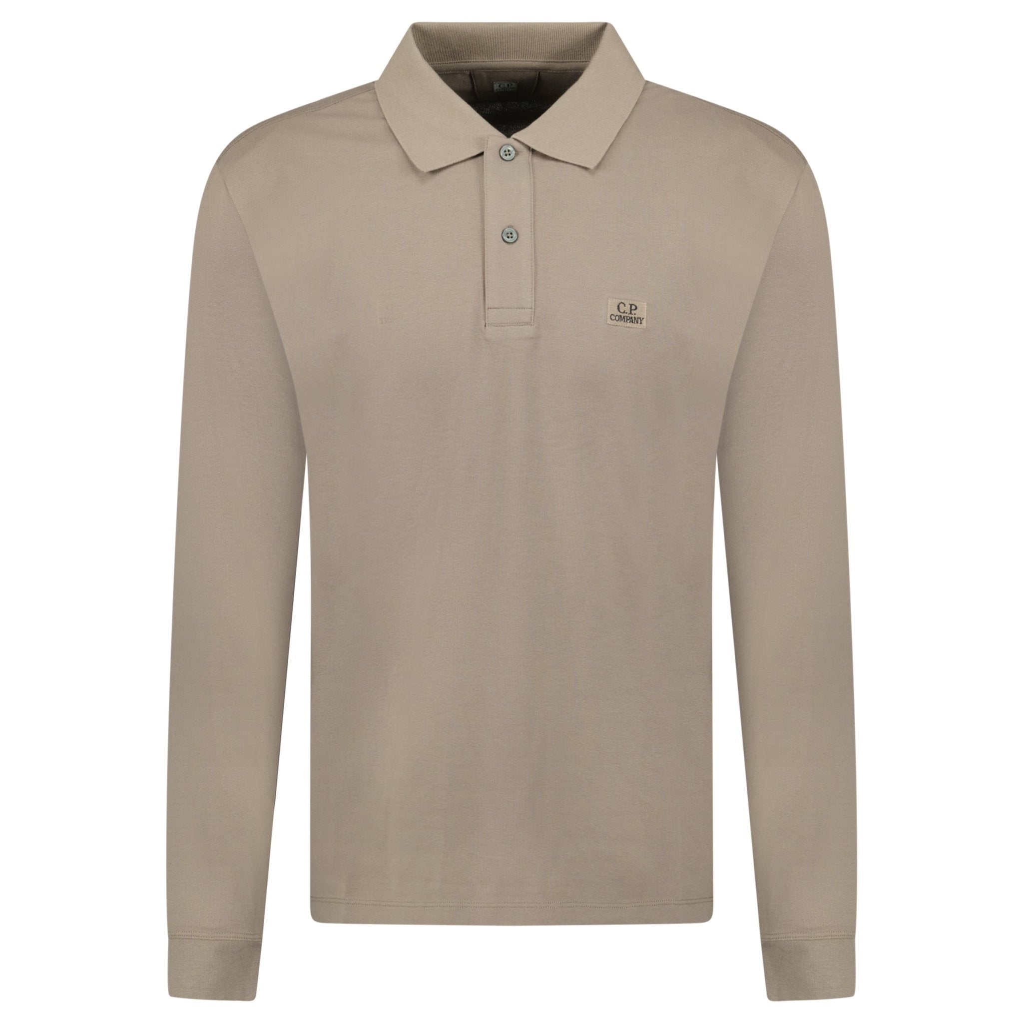 Color variation of Long Sleeve Piquet Polo T-Shirt Walnut Beige