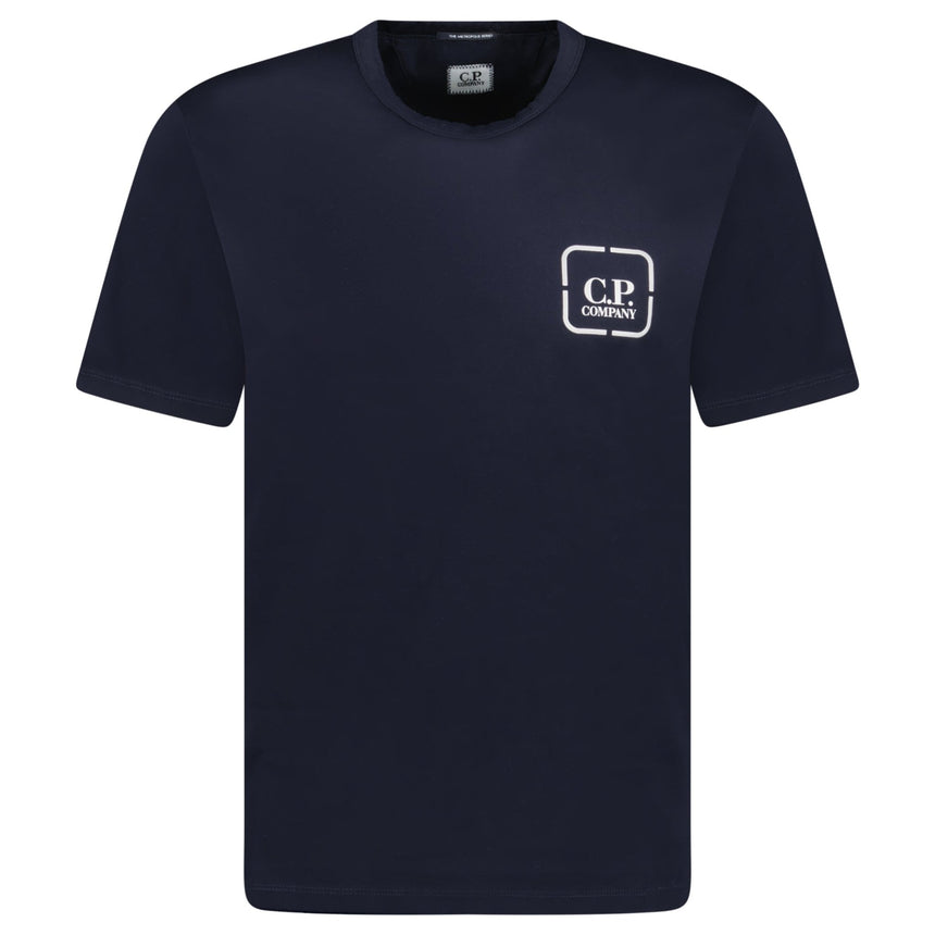 CP Company Metropolis Stamp Print Mercerised T-Shirt Navy - Boinclo - Outlet Sale Under Retail