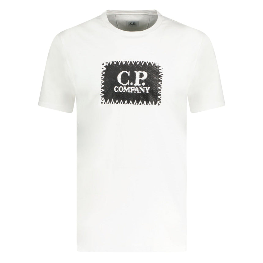 CP Company Stitch Logo Print T-Shirt White - Boinclo - Outlet Sale Under Retail