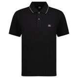 CP Company Stretch Piquet Striped Collar Polo Shirt Black - Boinclo - Outlet Sale Under Retail