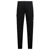 CP Company Stretch Sateen Ergonomic Lens Double Cargo Pants Black - Boinclo - Outlet Sale Under Retail