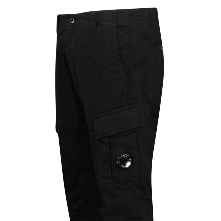 CP Company Stretch Sateen Ergonomic Lens Double Cargo Pants Black - Boinclo - Outlet Sale Under Retail