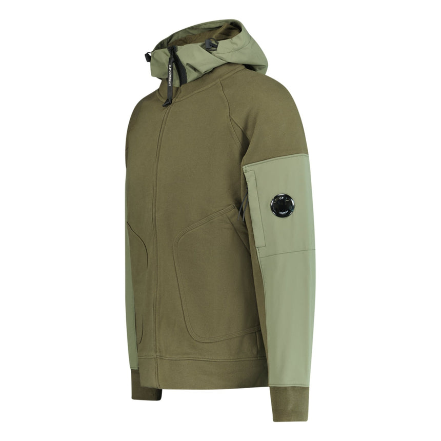 CP Company Zip - Up Lens Hooded Sweatshirt Khaki - Boinclo ltd - Outlet Sale Under Retail