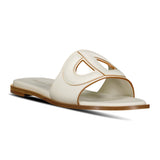 Dior D - Club Slide Calfskin Sandals White - Boinclo - Outlet Sale Under Retail