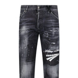 DSquared2 'Cool Guy' Print Logo Slim Fit Jeans Black - Boinclo - Outlet Sale Under Retail