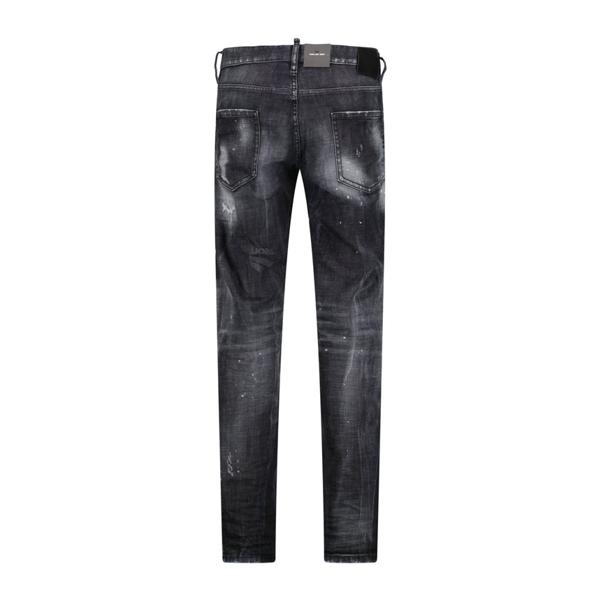 DSquared2 'Cool Guy' Print Logo Slim Fit Jeans Black - Boinclo - Outlet Sale Under Retail