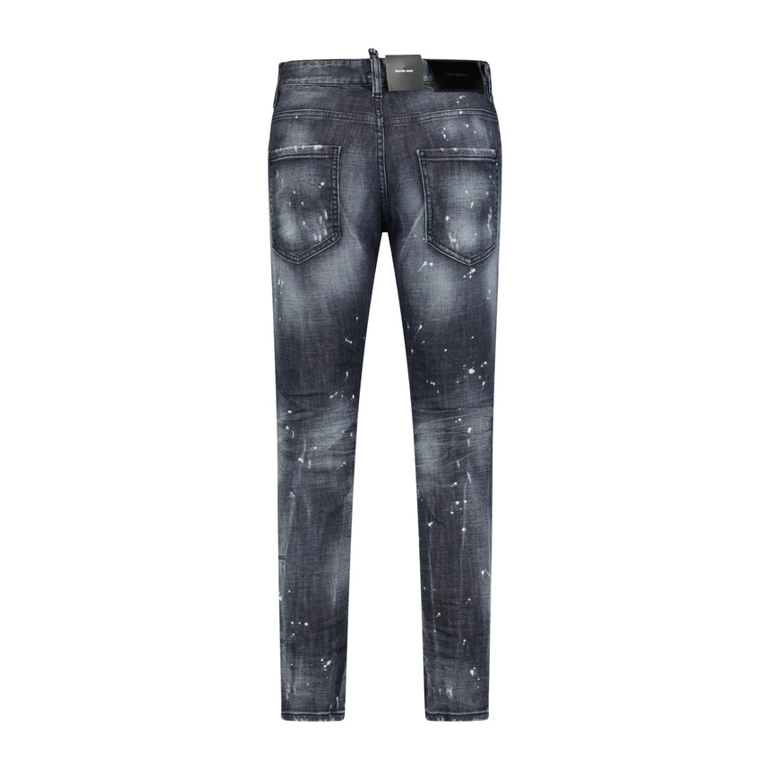 DSquared2 'Skater' Print Logo Slim Fit Jeans Black - Boinclo - Outlet Sale Under Retail