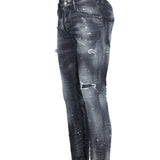 DSquared2 'Skater' Print Logo Slim Fit Jeans Black - Boinclo - Outlet Sale Under Retail