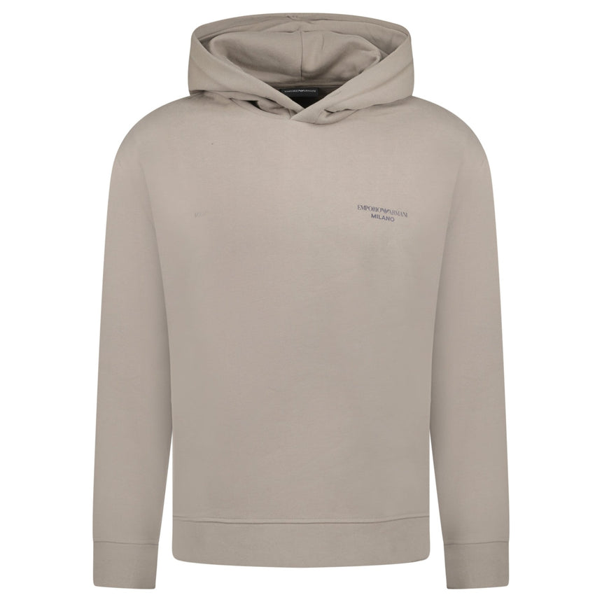 Emporio Armani Front & Back Print Hooded Sweatshirt Grey - Boinclo - Outlet Sale Under Retail