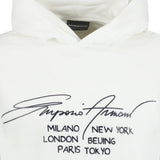 Emporio Armani Front Print Hooded Sweatshirt White - Boinclo ltd - Outlet Sale Under Retail