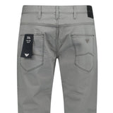 Emporio Armani J06 Slim Fit 5 Pocket Silver Eagle Black Belt Patch Jeans Grey - Boinclo - Outlet Sale Under Retail