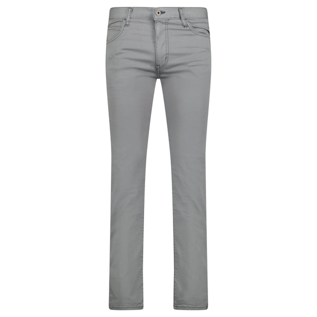 Emporio Armani J06 Slim Fit 5 Pocket Silver Eagle Black Belt Patch Jeans Grey - Boinclo - Outlet Sale Under Retail