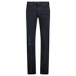 Emporio Armani J45 Slim Fit 5 Pocket Silver Logo Distressed Patch Jeans Black - Boinclo - Outlet Sale Under Retail