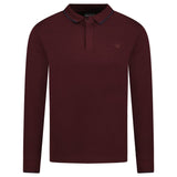 Emporio Armani Small Eagle Long Sleeve Zip Placket Polo Maroon - Boinclo - Outlet Sale Under Retail