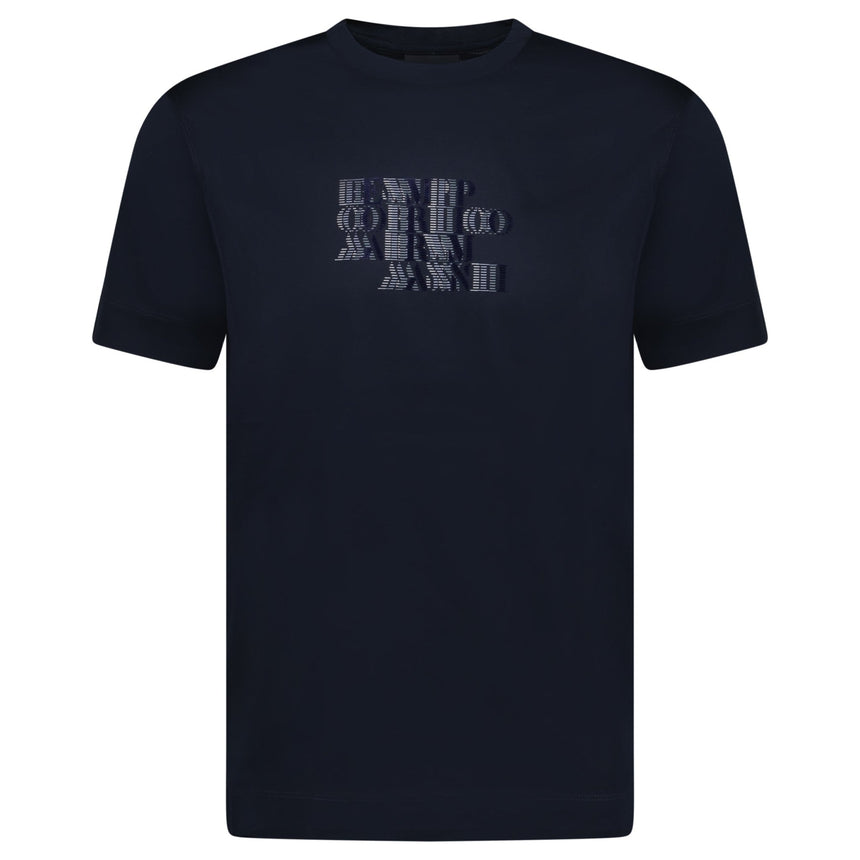 Emporio Armani Velvet Writing Logo Mercerised T-Shirt Navy - Boinclo - Outlet Sale Under Retail