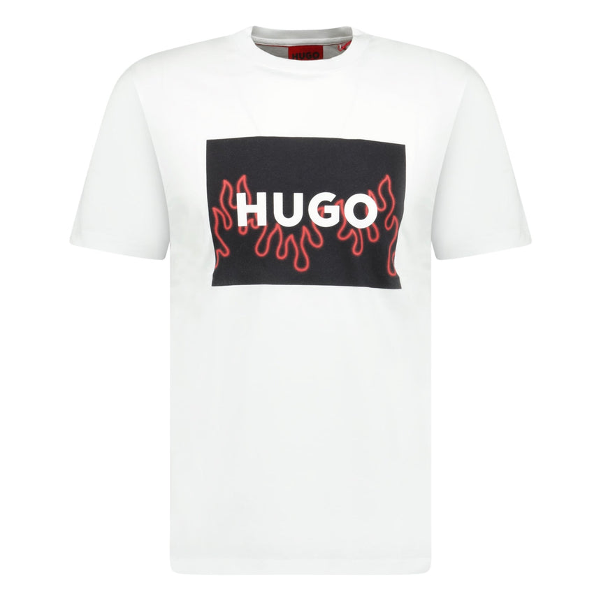 HUGO Flame Logo T - Shirt White - Boinclo ltd - Outlet Sale Under Retail