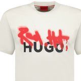 HUGO Spray Print T - Shirt Ivory - Boinclo ltd - Outlet Sale Under Retail