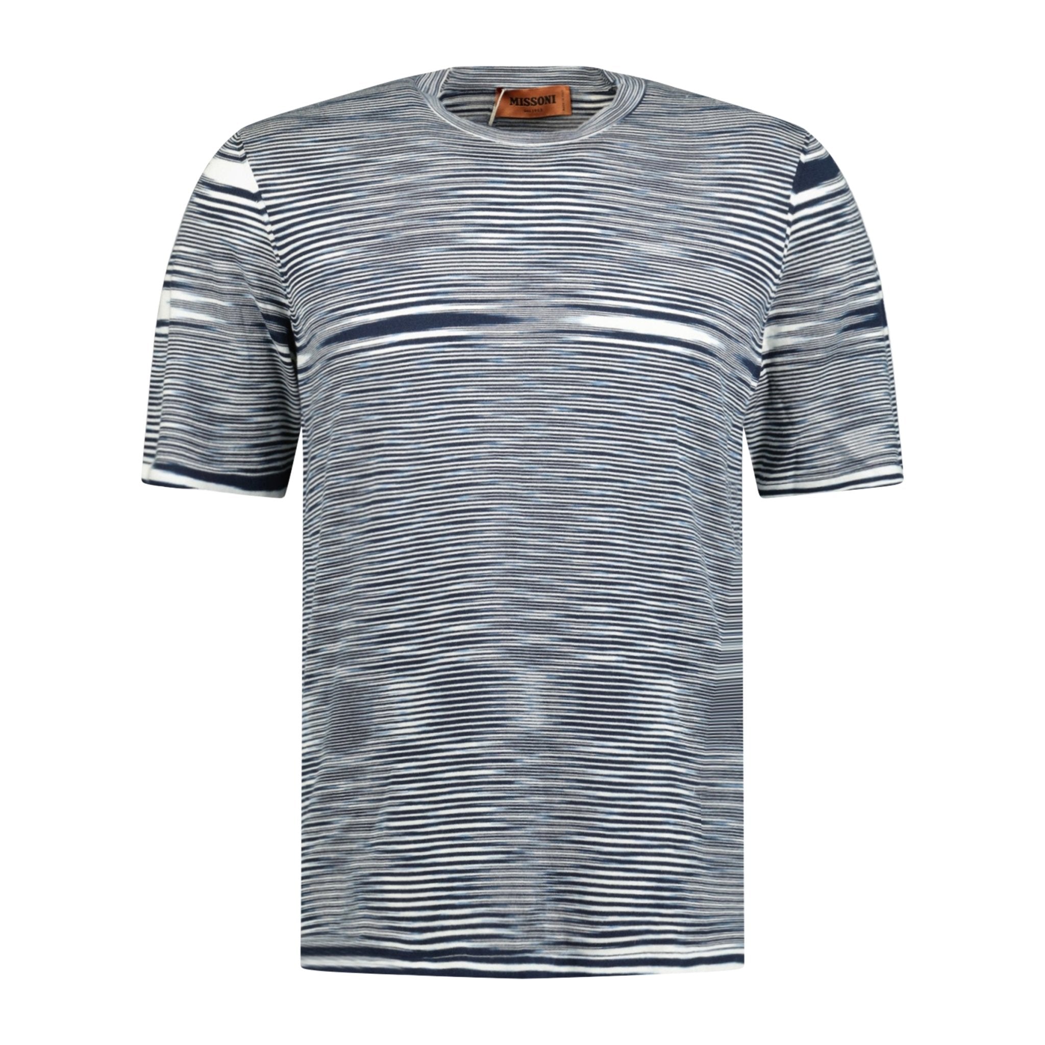 Color variation of Knitted Stripe T-Shirt White & Navy