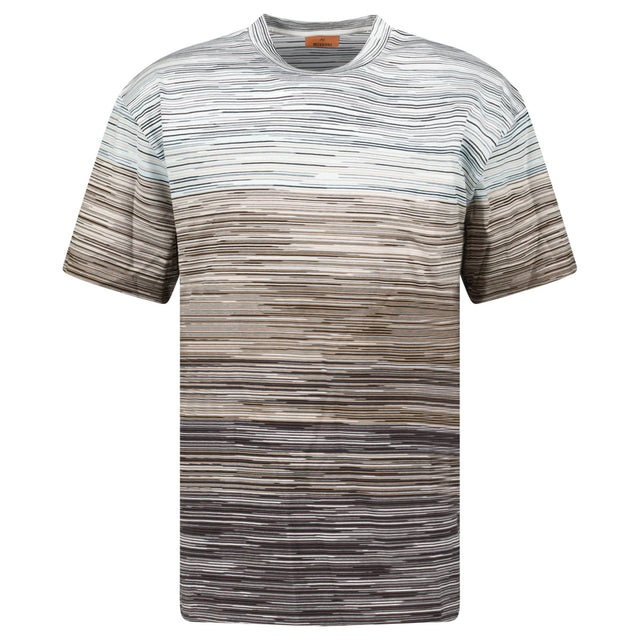 Missoni Space - Dye Cotton T-Shirt in White, Beige, and Brown - Boinclo - Outlet Sale Under Retail