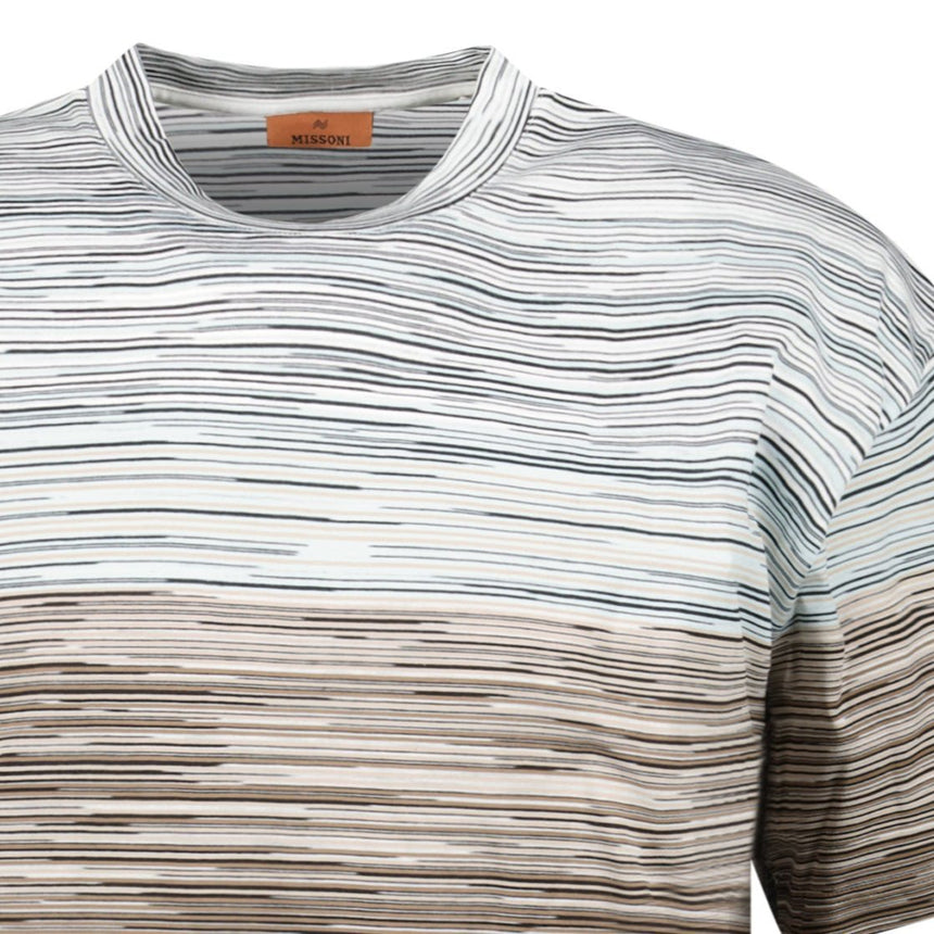 Missoni Space - Dye Cotton T-Shirt in White, Beige, and Brown - Boinclo - Outlet Sale Under Retail