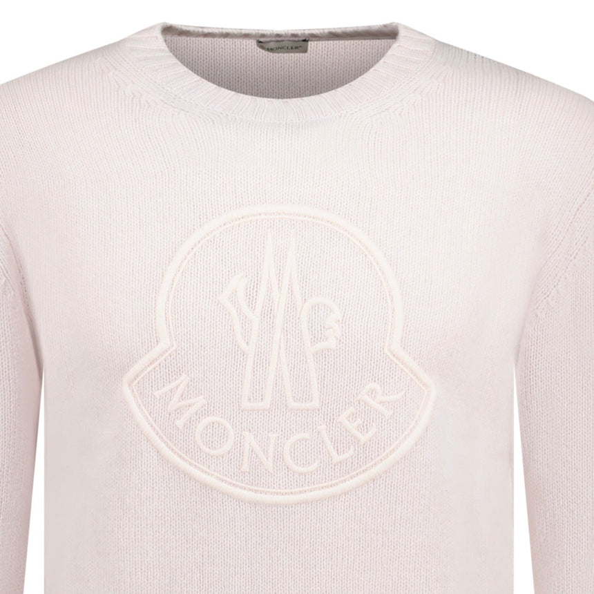 Moncler Embroidered Logo Wool & Cashmere Jumper Pink - Boinclo - Outlet Sale Under Retail