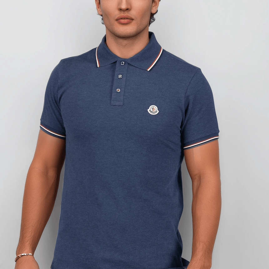 Moncler Maglia Polo Shirt in Blue - Boinclo - Outlet Sale Under Retail