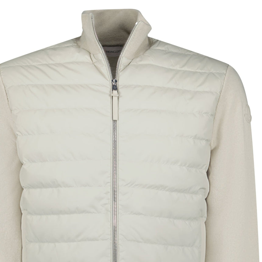 Moncler Padded Wool & Cashmere Zip - Up Cardigan Stone Beige - Boinclo - Outlet Sale Under Retail