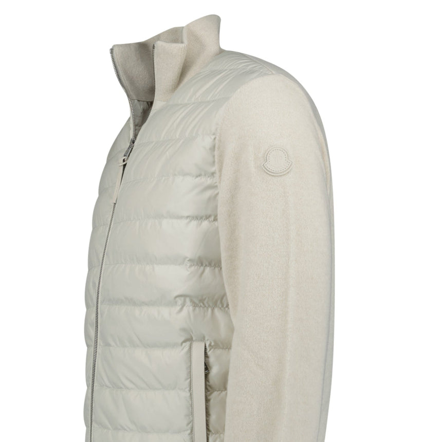 Moncler Padded Wool & Cashmere Zip - Up Cardigan Stone Beige - Boinclo - Outlet Sale Under Retail