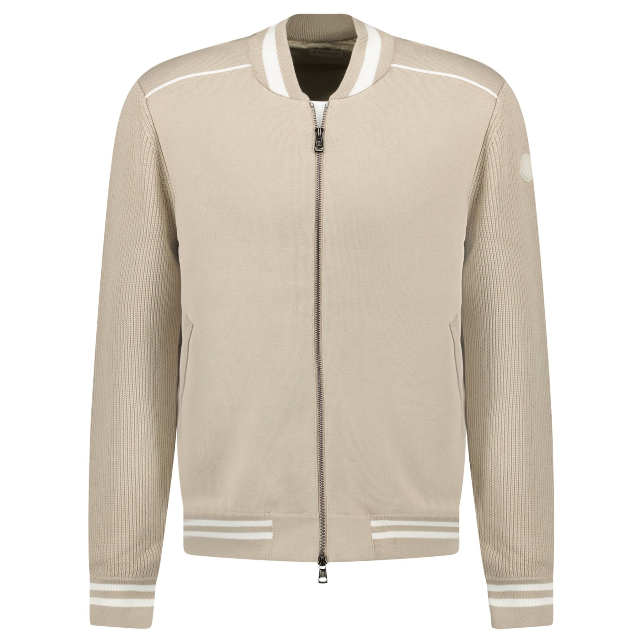 Color variation of Padded Zip-Up Cardigan Jacket in Beige