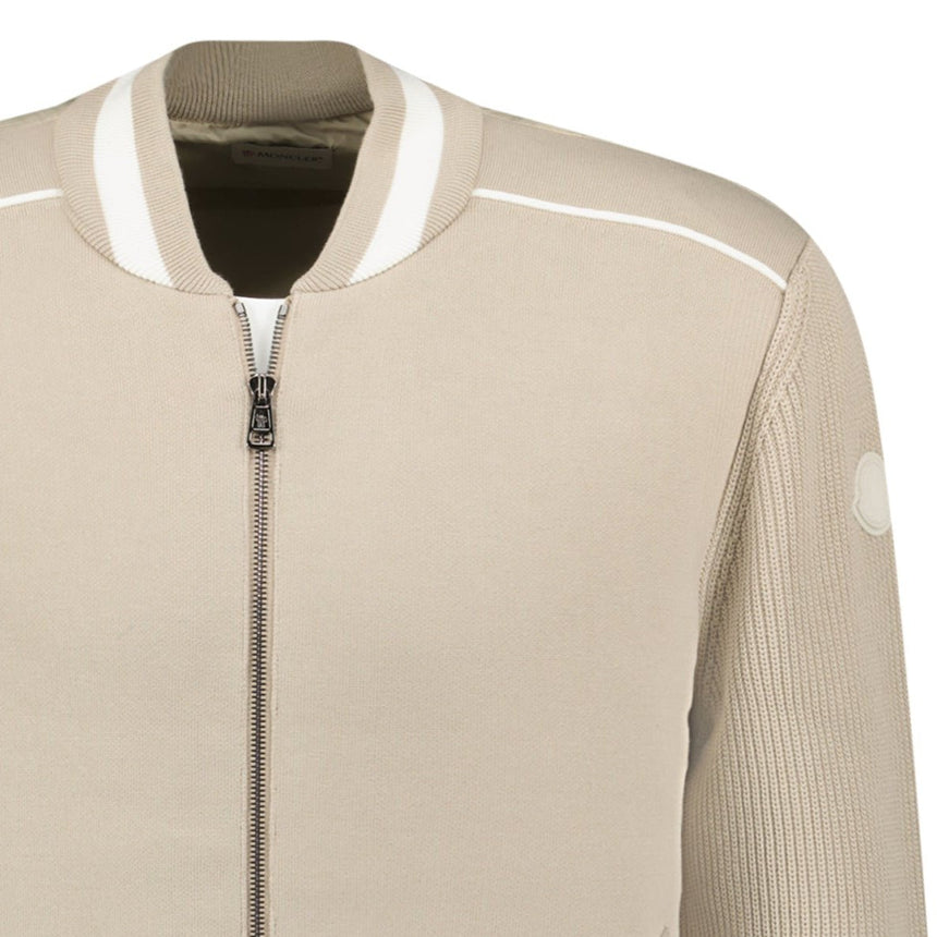 Moncler Padded Zip - Up Cardigan Jacket in Beige - Boinclo - Outlet Sale Under Retail